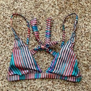 PQ Anthropologie striped triangle bikini top
